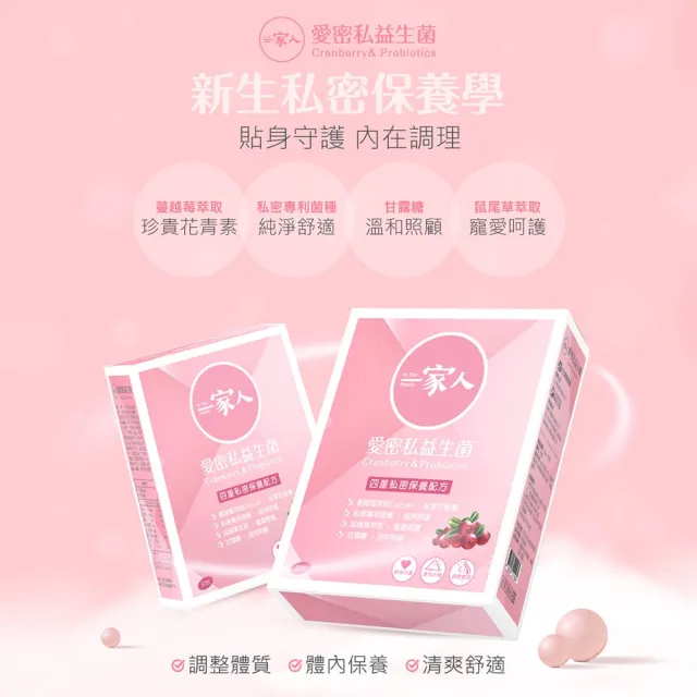 【YM BIOMED 陽明生醫】一家人愛密私益生菌(30包/盒 私密處保養 蔓越莓 益生菌 甘露糖 鼠尾草)