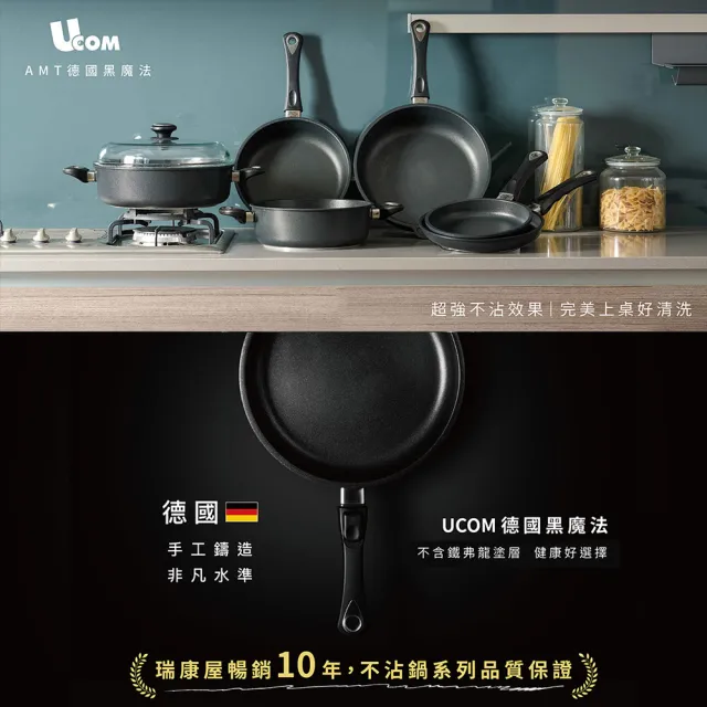 【UCOM 瑞康屋】德國黑魔法系列 不沾鍋-28cm 單柄平底鍋/深平底鍋