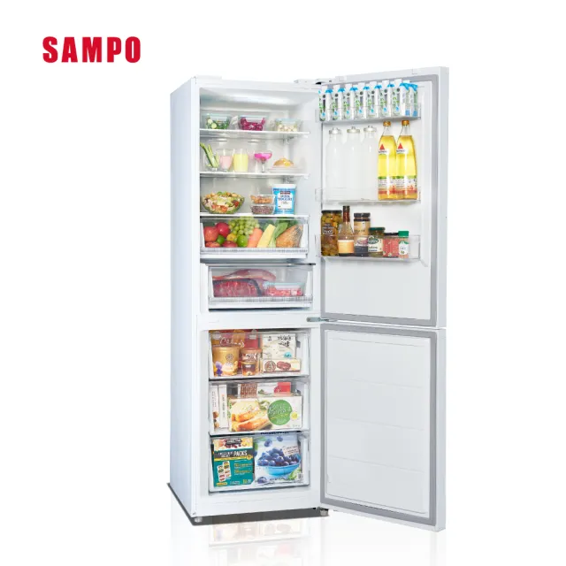 【SAMPO 聲寶】350公升一級玻璃觸控面板變頻雙門上冷藏下冷凍冰箱冰箱(SR-C35GD)
