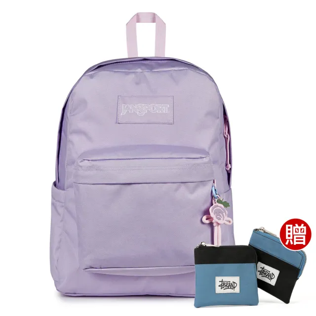 【JANSPORT】雙11 SUPERBREAK PLUS CHARMED 校園系列限量吊飾款後背包(柔和紫)
