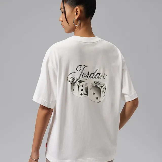 【NIKE 耐吉】短袖上衣 女 AS W J BRK SS GF GFX TEE DICE 喬丹 運動 休閒 白色 (IM7351100)