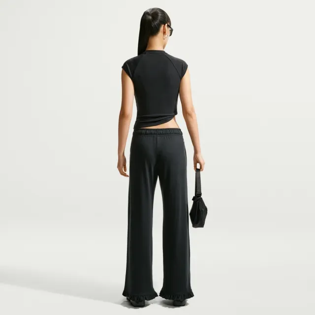 【NIKE 耐吉】長褲 女 AS W NSW MR PANT WIDE 運動 休閒 黑色 (IW1386010)