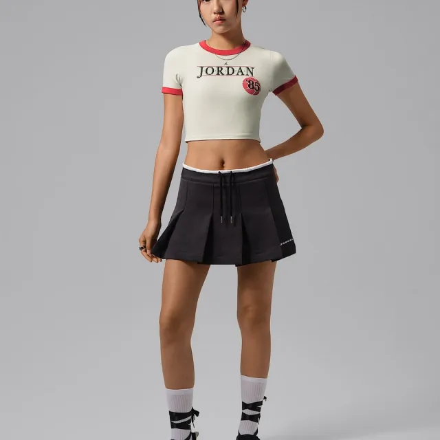 【NIKE 耐吉】短袖上衣 女 AS W J BBALL WORD RINGER TEE 喬丹 運動 休閒 米白色 (IW0875133)