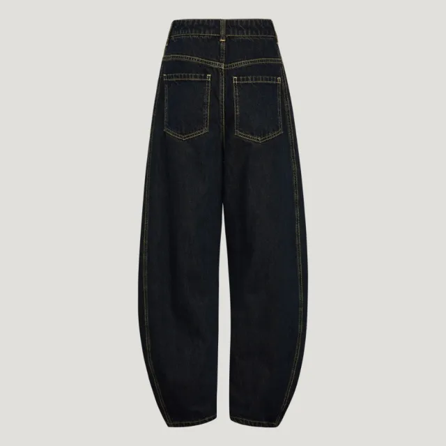 【adidas 愛迪達】長褲 女 休閒褲 三葉草 SOFT DENIM PANT 黑 LE9663