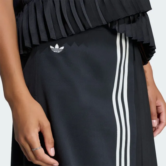 【adidas 愛迪達】短裙 女 運動裙 三葉草 亞規 PLEAT SKIRT 黑 LF2339