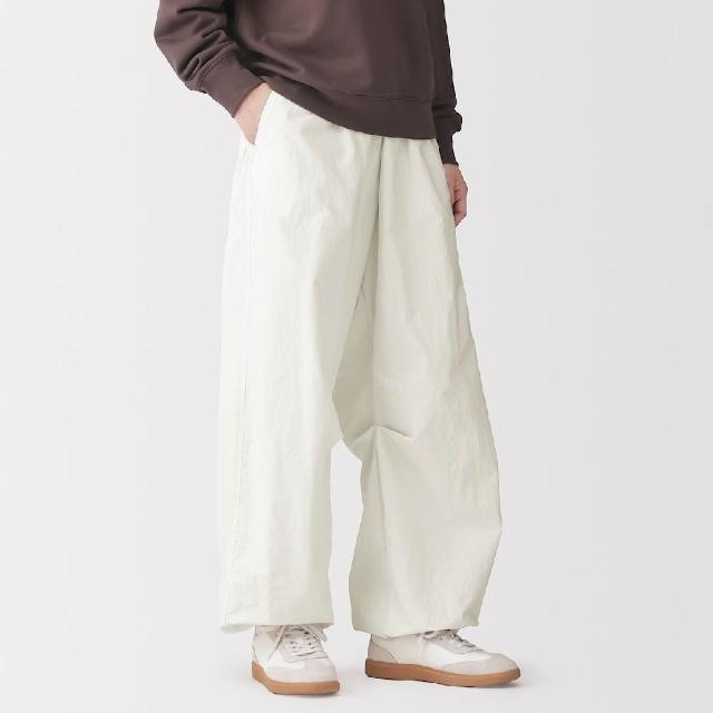【MUJI 無印良品】女撥水加工多用途舒適寬版褲(柔白/灰白/黑色/卡其綠/摩卡棕)