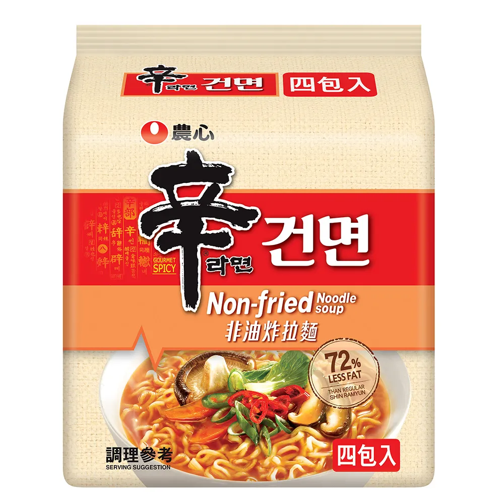 【NONG SHIM 農心】農心 非油炸辛拉麵4入(388g)