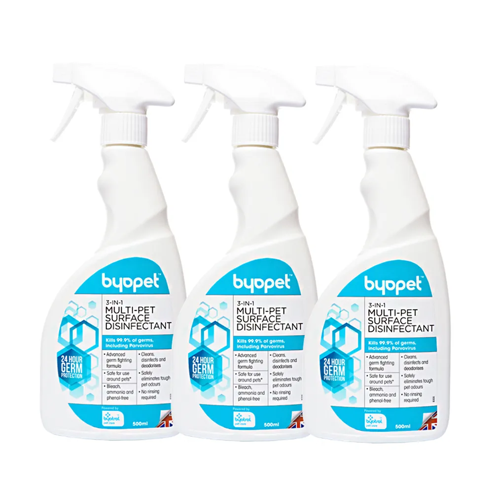 【Byopet】寵物抗菌 3合1除臭清潔噴劑 500ML*3入(8008)
