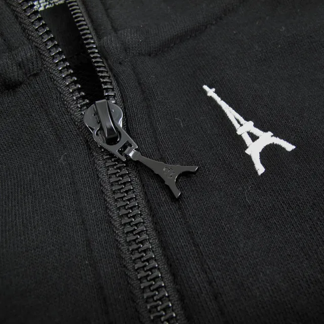 【KARL LAGERFELD 卡爾】刺繡圖騰棉質外套(黑色)
