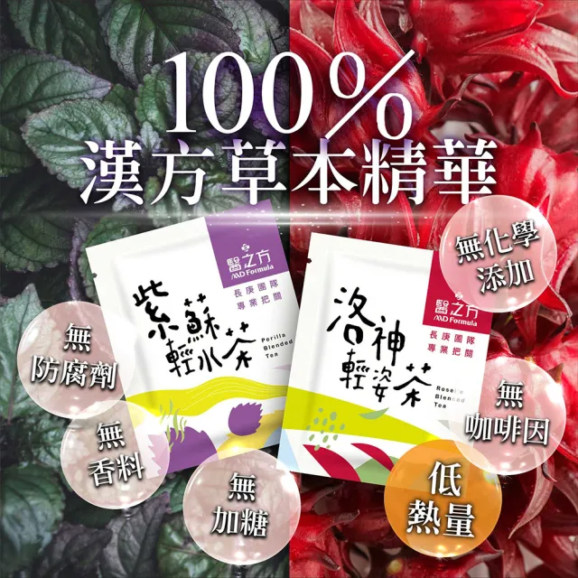 【台塑生醫醫之方】洛神輕姿茶/紫蘇輕水茶x3盒-任選(共42包-李李仁代言)