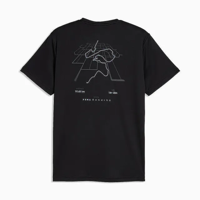 【PUMA】短袖上衣 男 歐規 Run Illustrative 黑 52900101