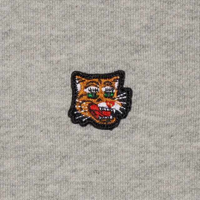 【Onitsuka Tiger】鬼塚虎 女款虎頭刺繡灰色長袖上衣 (2182B674-022)