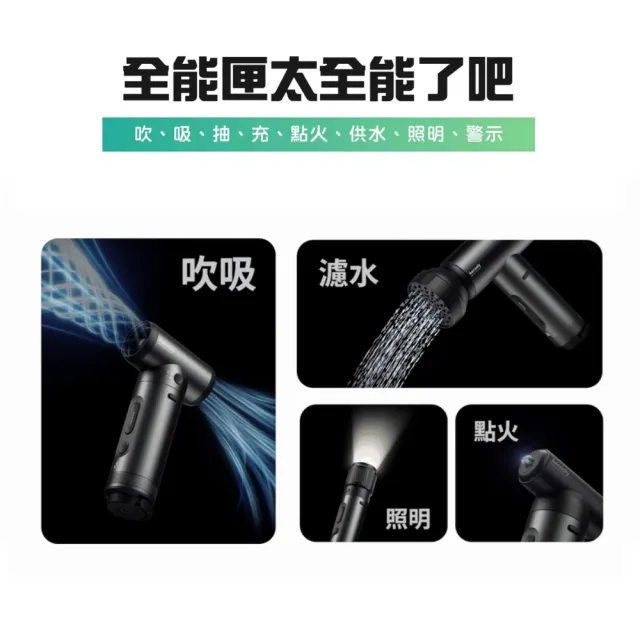 【Aecooly】多功能露營工具 一機多用 吹吸/風扇/通風 基本套裝 三種模組 Campkit 全能匣(附收納包)充氣幫浦