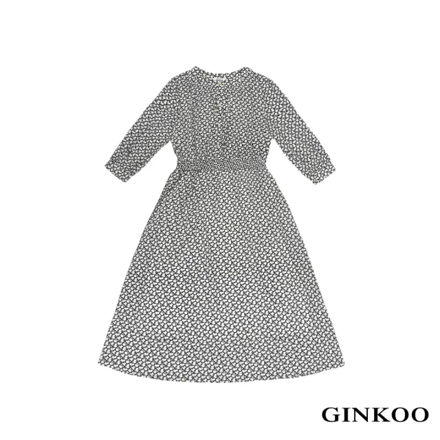 【GINKOO 俊克】鎖鏈印花長洋裝