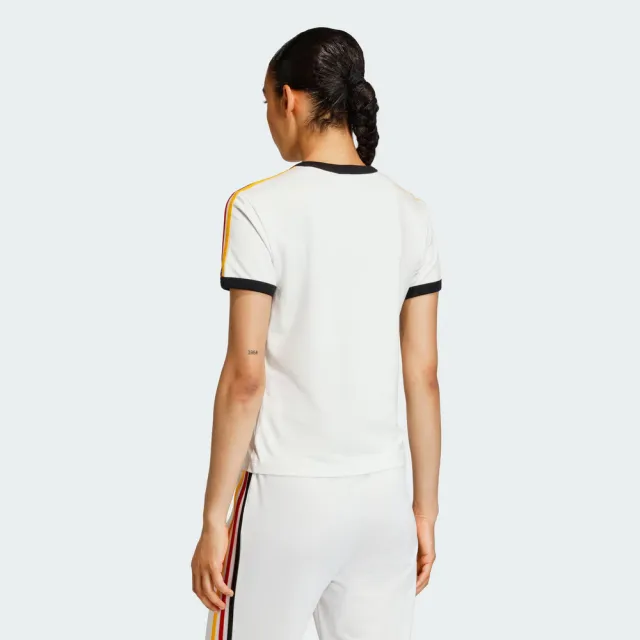 【adidas 愛迪達】3s Tee Slim 女 T恤 運動上衣 休閒短袖 復古 白(KE9381)