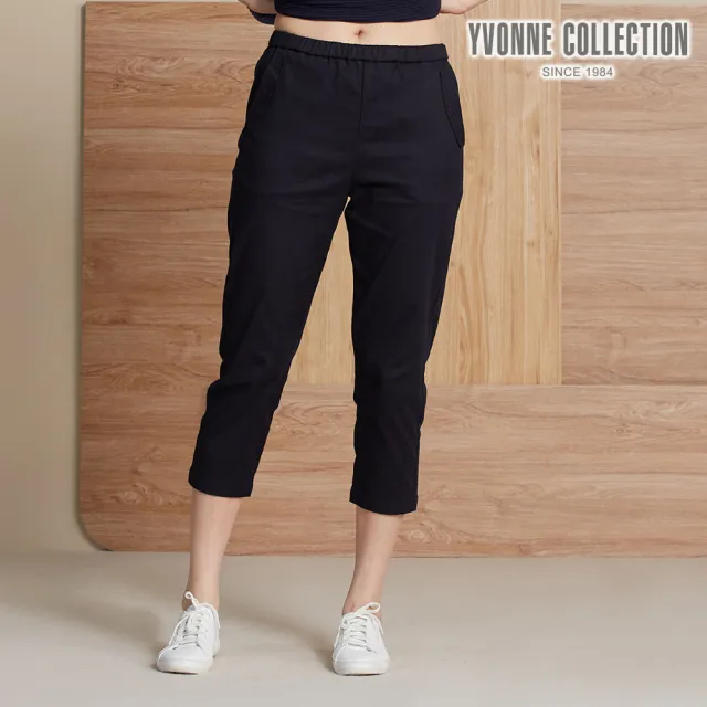 【YVONNE 以旺傢飾】斜紋彈力七分褲-深丈青