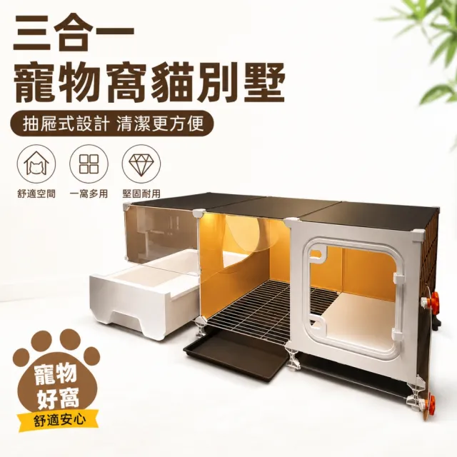 【銘利萊】貓籠 貓屋 貓別墅 貓咪籠 貓咪房 貓窩 貓砂櫃 貓咪家具 室內貓屋 一室一廳一衛