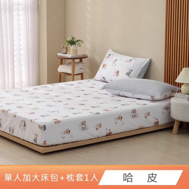 【HongYew 鴻宇】台灣製100%精梳棉 床包枕套組 單人(多款)