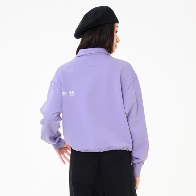 【5th STREET】雙11 女裝 長袖 POLO領 寬版 紫色(560982)