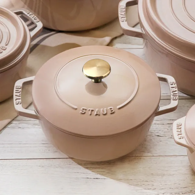 【STAUB】迴力釘點琺瑯鑄鐵鍋和食鍋16cm-顏色任選(德國雙人牌集團官方直營)