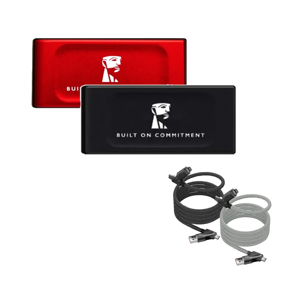 【Kingston 金士頓】快充磁吸線組★XS1000 1TB USB 3.2 Gen 2 外接式 SSD 固態硬碟+PD100W四合一快充線1.5M
