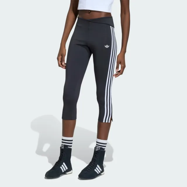 【adidas 愛迪達】Capri Pants 女 長褲 運動長褲 七分緊身褲 復古 黑(KX0638)