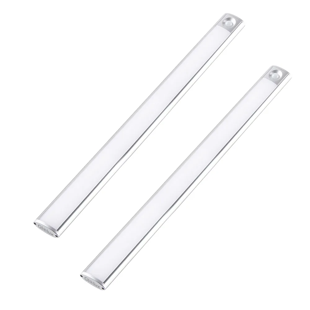 【Glolux】2入組 多功能USB充電磁吸式LED智能感應燈 緊急照明 小夜燈  42公分(白光/櫥櫃燈)