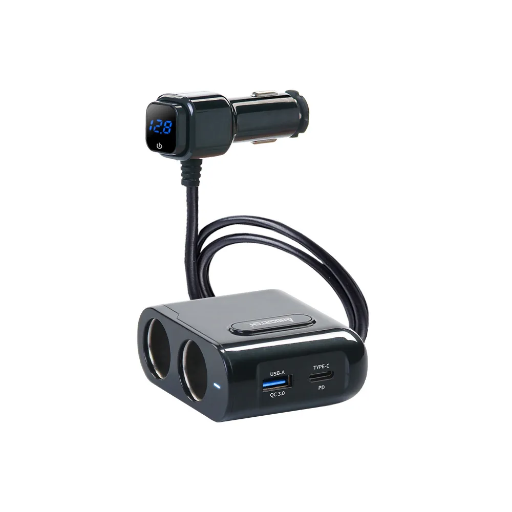 【ANBORT 安伯特】酷電大師 智能電壓監控PD+QC3.0 4孔車充 2孔+USB+PD 國家認證 一年保固(電流過充保護)