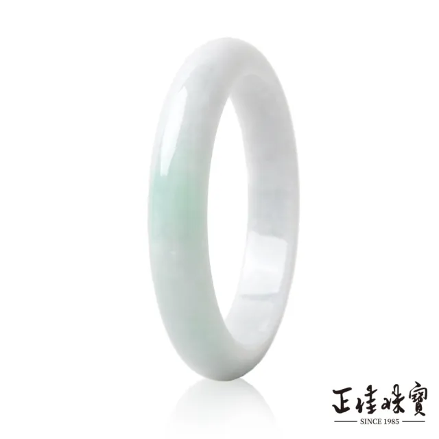 【正佳珠寶】翡翠 高品帶淺陽綠 18.5圍 58.2mm 天然緬甸A貨翡翠手鐲