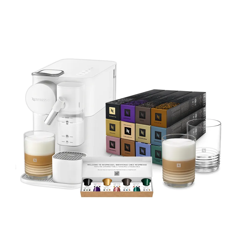 【Nespresso】膠囊咖啡機 Lattissima One_瓷白色 送禮 入厝 奶泡機 全自動咖啡機(探索禮盒120顆迎新會員組)