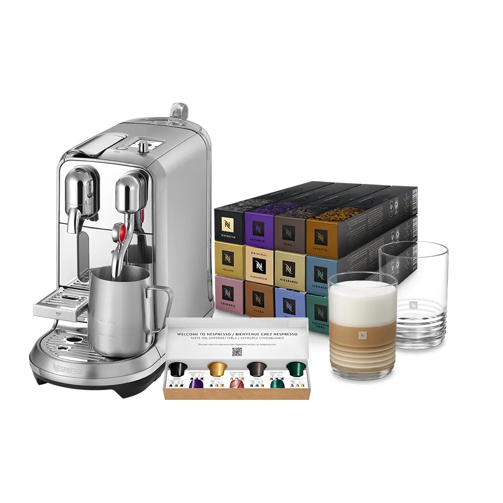【Nespresso】膠囊咖啡機 Creatista Plus_不鏽鋼金屬色 奶泡機 全自動咖啡機(探索禮盒120顆迎新會員組)