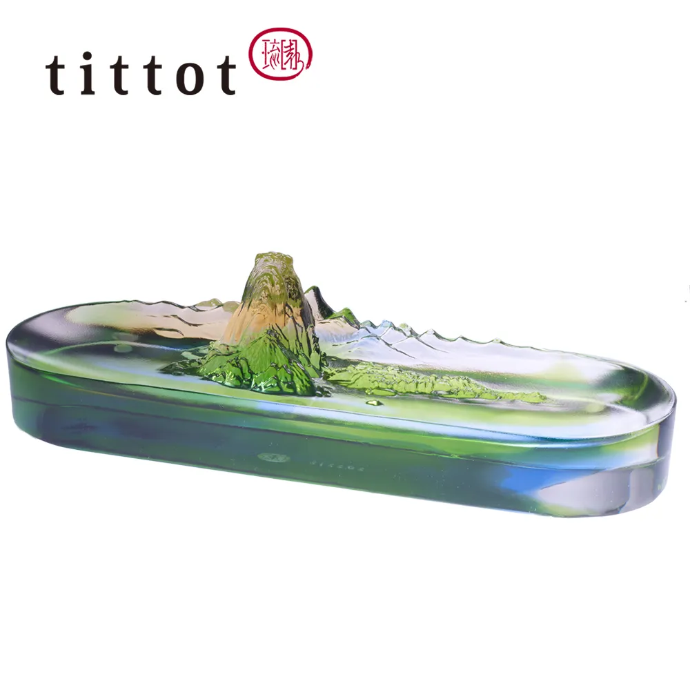 【tittot 琉園】山水載情_擺飾_故宮聯名_交換禮物(交換送禮/琉璃/活動贈禮/水晶/藝品/擺飾/企業/退休)