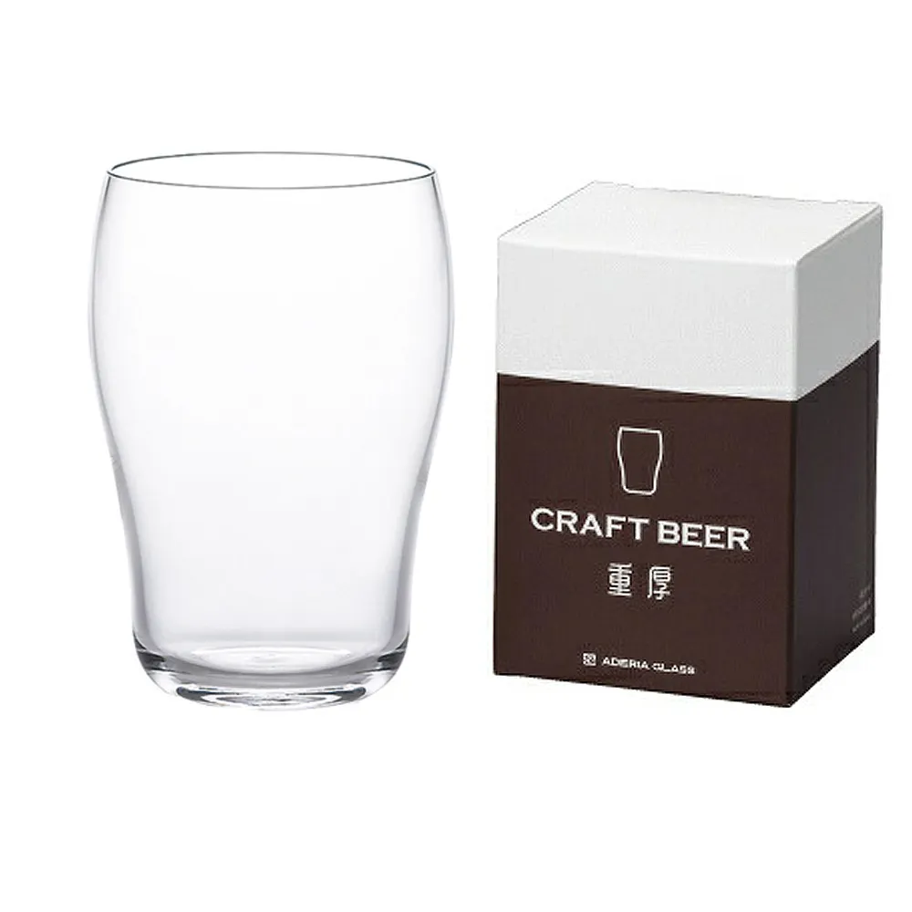 【ADERIA】日本薄口強化啤酒杯 255ml 1入 醇厚款(啤酒杯 飲料杯 強化玻璃杯)