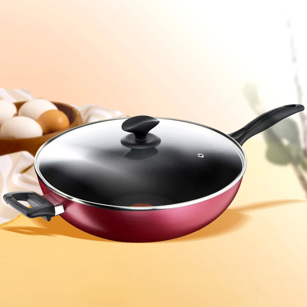 【Tefal 特福】巴洛克系列32CM不沾鍋炒鍋(加蓋)