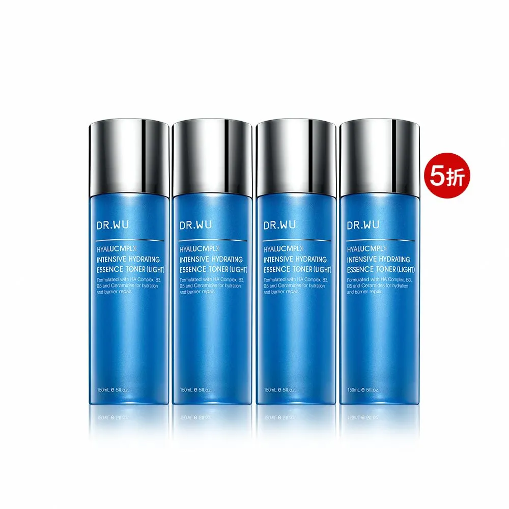 【DR.WU 達爾膚】玻尿酸保濕精華化妝水150ML(清爽型 4入組)