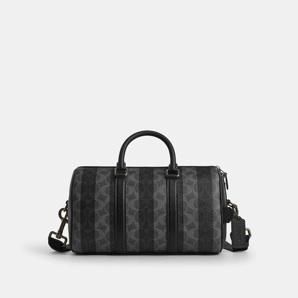 【COACH】蔻馳官方直營 VENTURER 27 經典標誌條紋圖案行李袋 旅行袋 斜背包(CEK65)