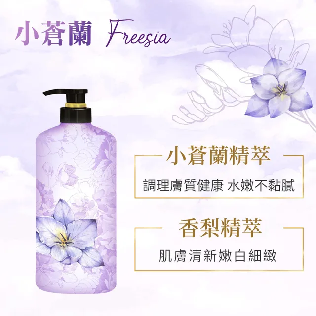 【美吾髮】香水系列pH5.5玻尿酸植萃沐浴乳700ml_4入(多款任選/無矽靈/小蒼蘭/玫瑰)