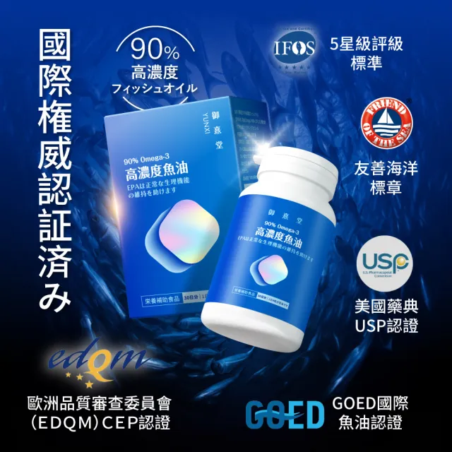【御熹堂】黃金頂級 90%高濃度專利魚油12入(一入120顆、醫師推薦、高單位Omega-3、rTG好吸收)