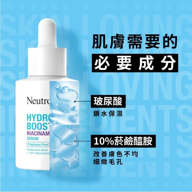 【Neutrogena 露得清】水活保濕菸鹼醯胺精華(30mlx2入組)