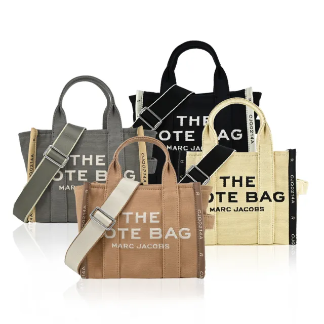 【MARC JACOBS 馬克賈伯】JACQUARD MINI TOTE字母刺繡滾邊帆布兩用托特包(迷你/多色選)