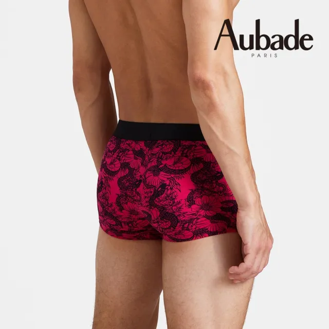 【Aubade】短版頂級莫代爾棉 彈性四角男褲 平口褲 二色(蛇與花-2211.12)