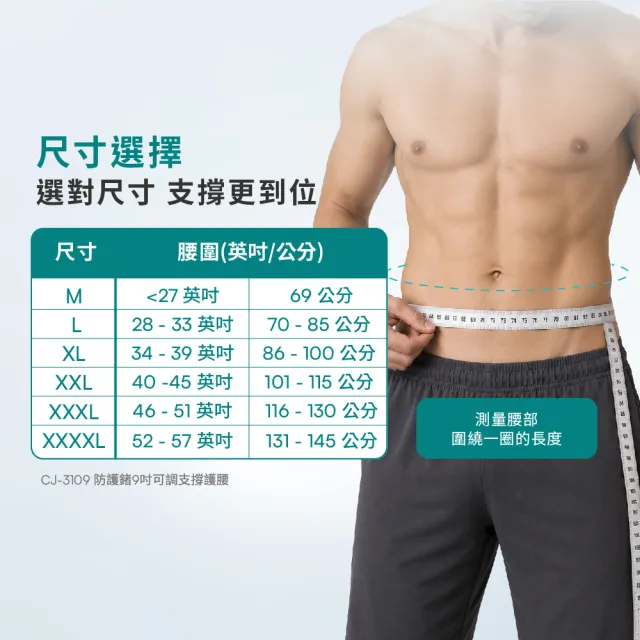 【Vital Salveo 紗比優】醫療級9吋大尺碼可調支撐護腰｜大腰圍適用・可調加壓・透氣舒適・台灣製
