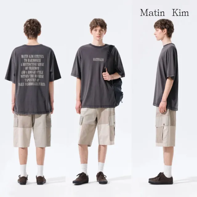 【MATIN KIM】官方旗艦復古塗鴉字母上衣(炭灰)