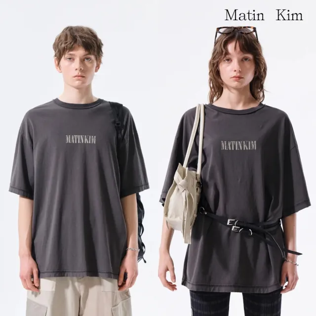 【MATIN KIM】官方旗艦復古塗鴉字母上衣(炭灰)