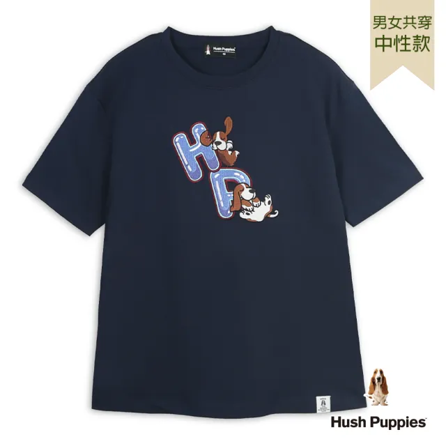 【Hush Puppies】男女共穿 T恤 造型HP趣味Q版狗T恤 (丈青 / 64211802)