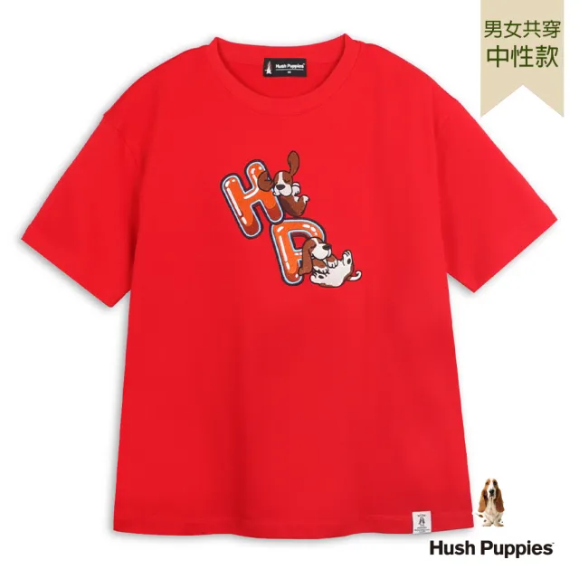【Hush Puppies】男女共穿 T恤 造型HP趣味Q版狗T恤 (紅色 / 64211802)