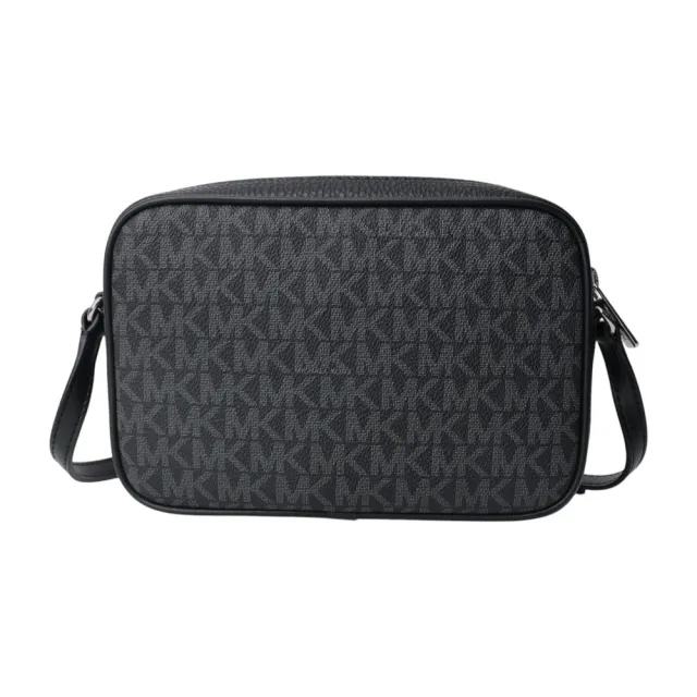 【Michael Kors】防刮拚接皮革mini斜背相機包(黑灰)