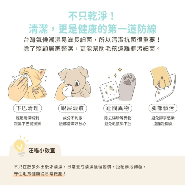【汪喵星球】汪喵潔淨系-寵物濕式衛生紙（可沖馬桶）46抽X12入(犬貓清潔)