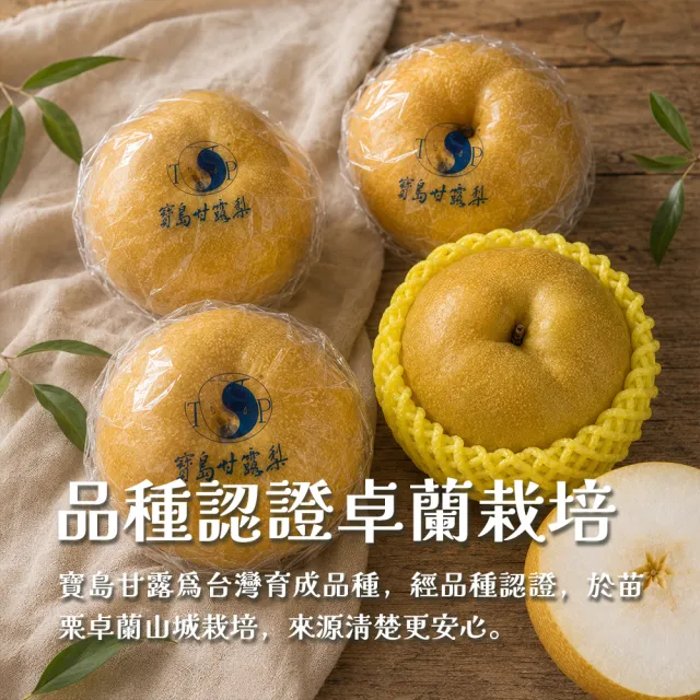 【GOZUII 果姬】卓蘭寶島甘露水梨22A-24A 5顆約3.9kg(農藥檢驗未檢出)中秋禮盒