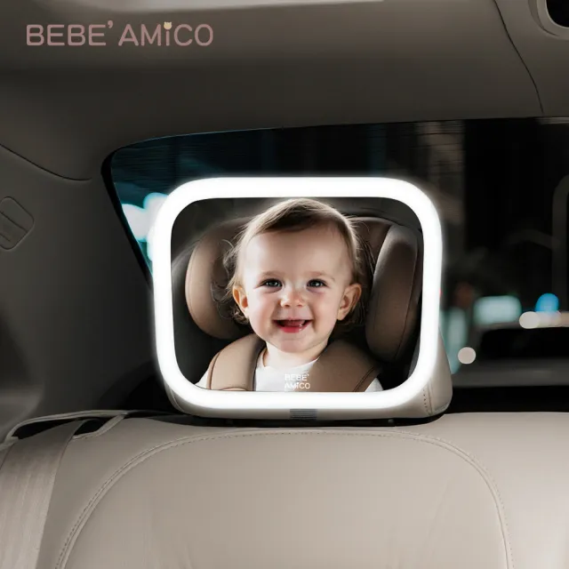 【BEBE Amico】LED360°車用廣角寶寶觀察後視鏡(無線遙控)